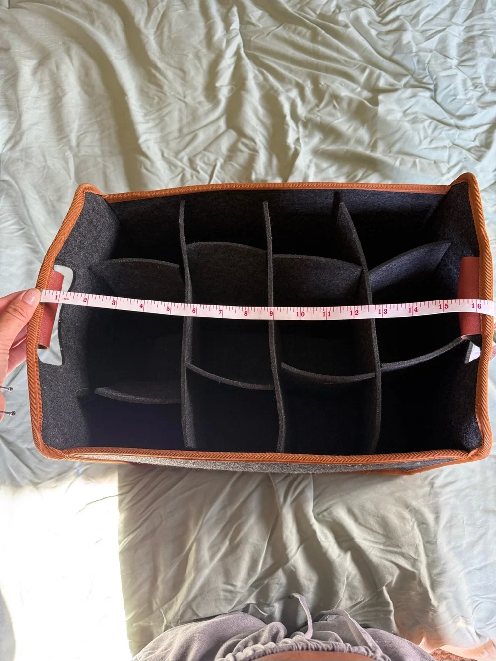 Large Felt Storage Organizer Caddy with Removable Dividers